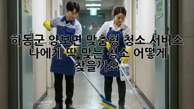 하동군 양보면 맞춤형 청소 서비스: 나에게 딱 맞는 청소, 어떻게 찾을까요?